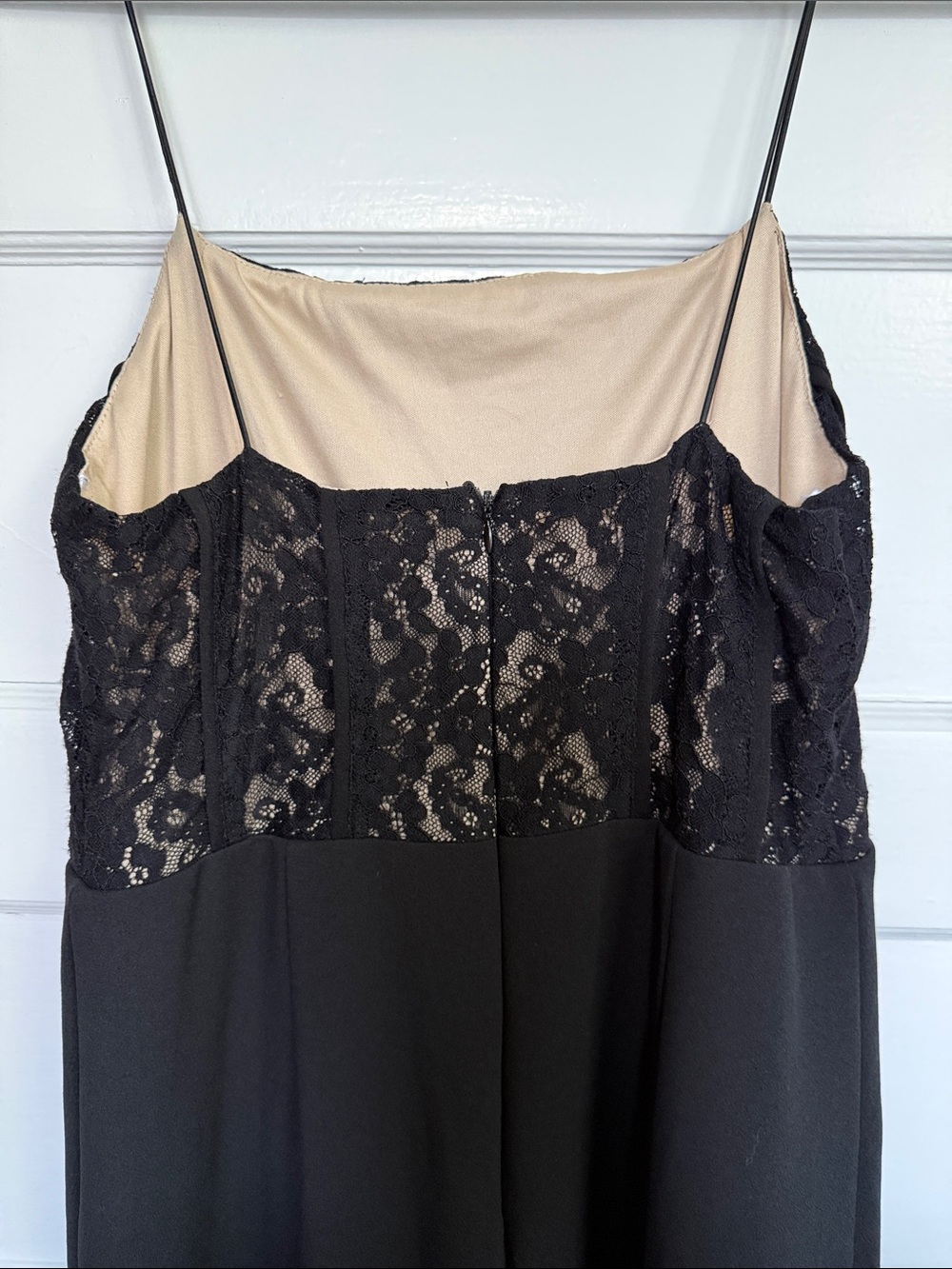 Lulu's Black Lace Bodice jumpsuit with Nude Lining - Picture 8 of 9